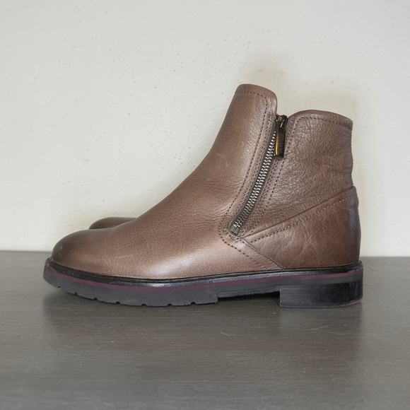 Samuel Hubbard Double Zip Boots Womens 7.5M Grey Tumbled Leather Taupe  Portugal